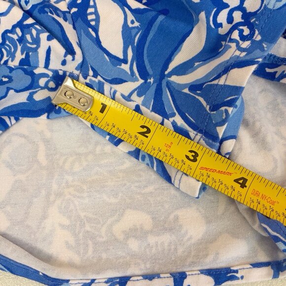 Lilly Pulitzer Riviera Smocked Romper Womens XS Blue Tang Skort Tie Straps Beach - Picture 13 of 13